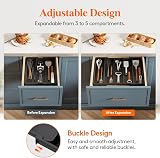 Lifewit Utensil Drawer Organiser Extendable Cutlery Tray Black Medium view 4