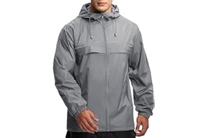 GEEK LIGHTING Mens Waterproof Hooded Rain Jacket Lightweight Raincoat for Outdoor Hiking Running Travel