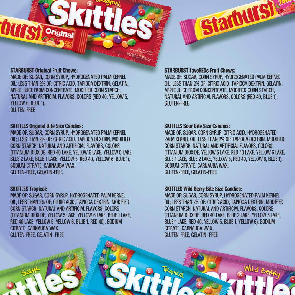 SKITTLES & STARBURST Candy Full Size Variety Mix 62.79-Ounce 30-Count Box : Grocery & Gourmet Food