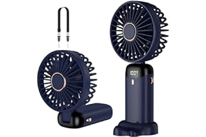 Rafada Handheld Fan, Mini Portable Fan USB Rechargeable, Small Pocket Fan 5 Speeds with Lanyard and Base, Built-in 4200mAh Ba