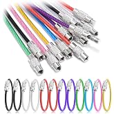 ManTangSun 12 Pack 4" Key Ring Wire Keychain Cable Keyring Keychain Holder Clips Small Loops for Car Keys, Luggage Tags, Bag Tags, Crafts (Assorted, 2mm)