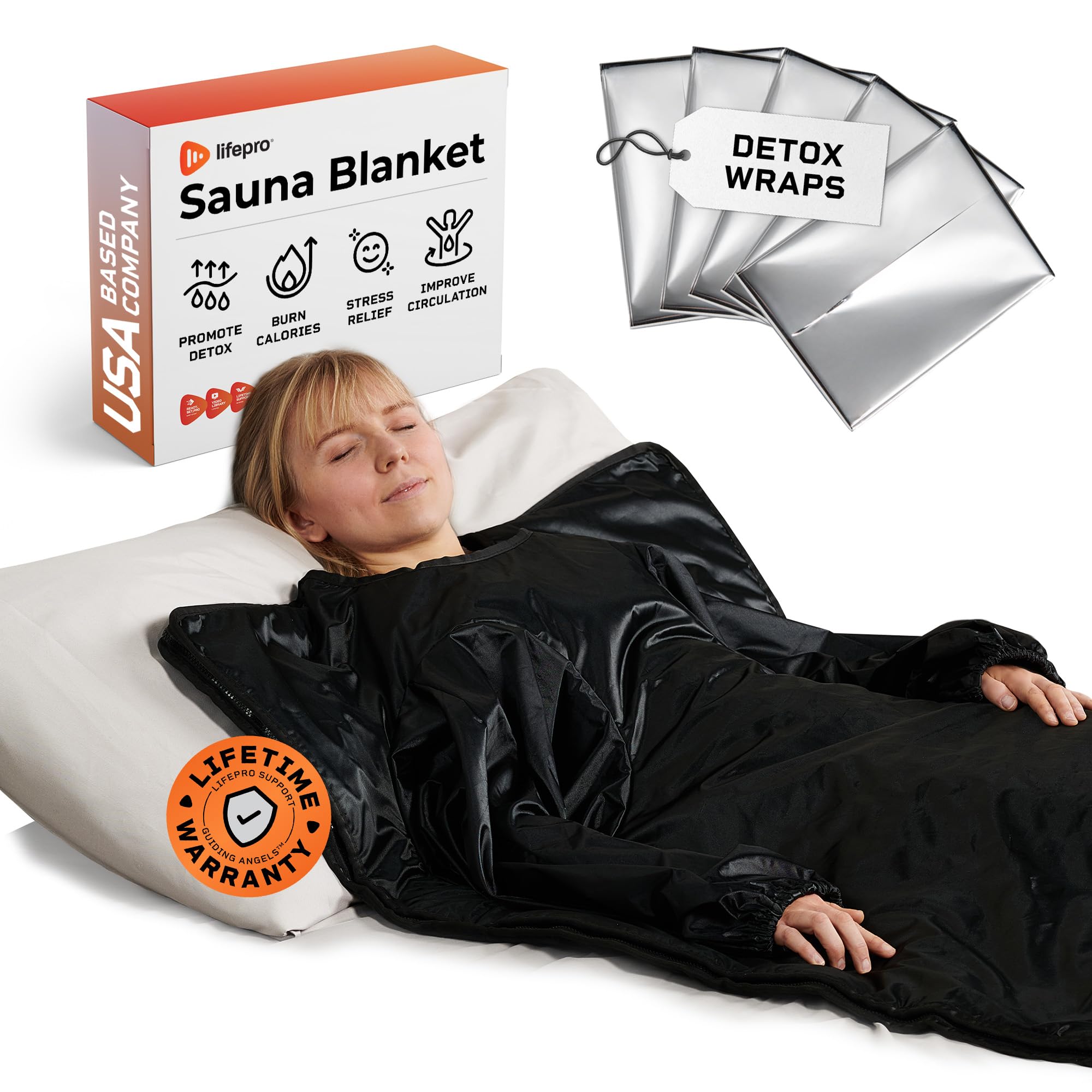 Lifepro Portable Infrared Sauna Blanket with Arm Sleeves – Far Infrared Sauna for Wellness, Skin Rejuvenation, Accelerated Recovery, & Relaxation
