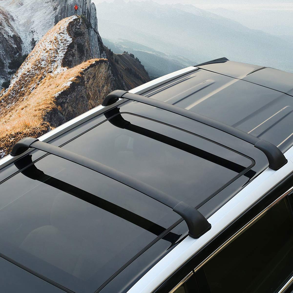 Cargo Management Black Aluminum Roof Rack Cross Bars Fit 20152018