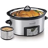Crock-Pot 6-Quart Countdown Programmable Oval Slow Cooker with Dipper, Stainless Steel, SCCPVC605-S