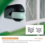 National Lighting PIR Motion Sensor 180 Degree Outdoor Weatherproof Timer LUX view 5