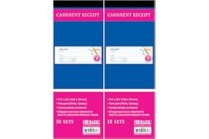 BAZIC Products Receipts Book, Money Cash Rent Receipts for Landlords, Business & Offices, 2-Part Carbonless Forms, 50 Sets 7 