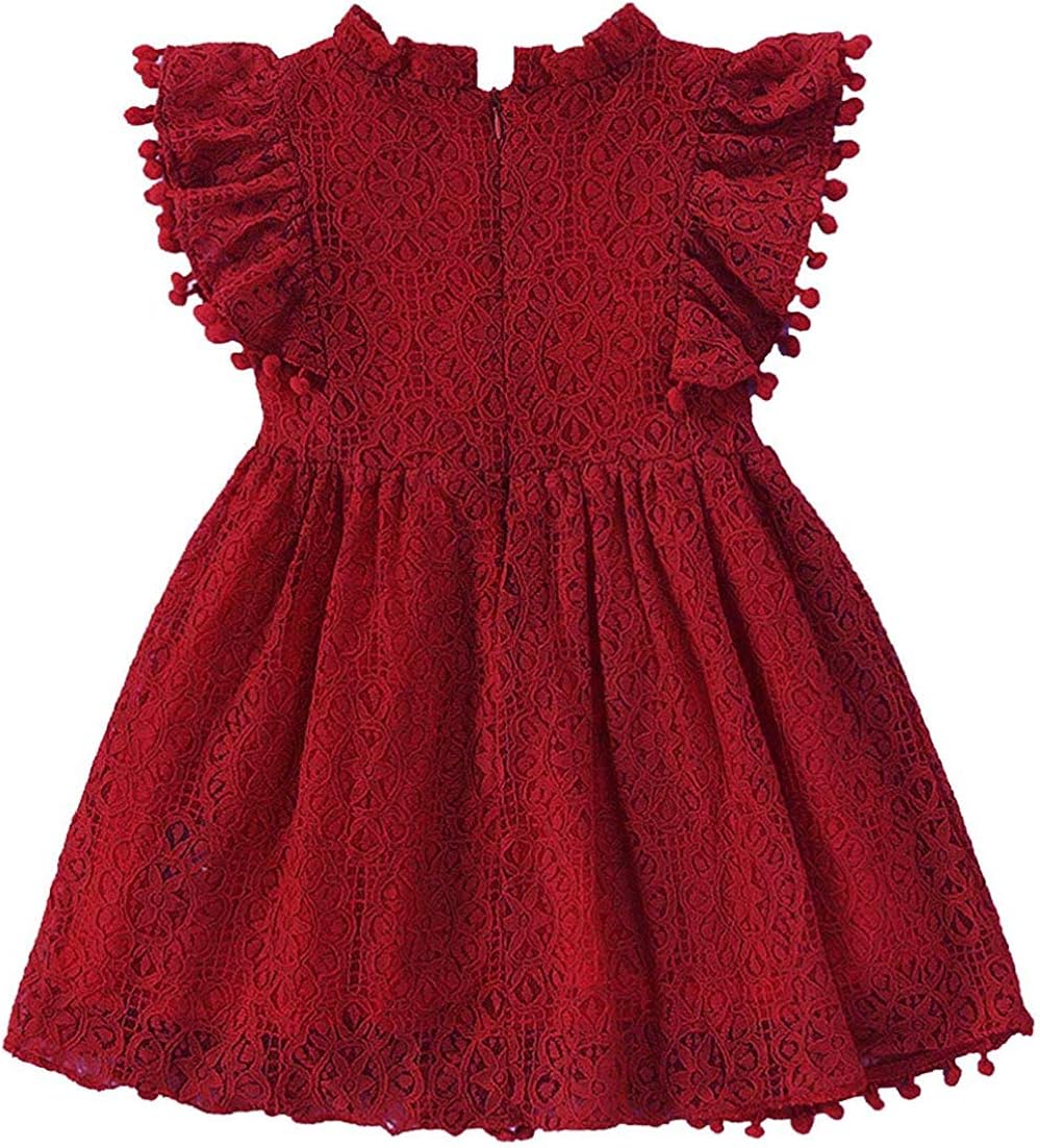 BGIRNUK Flower Girl Lace Dress 3//4 Sleeve Princess Party Dresses
