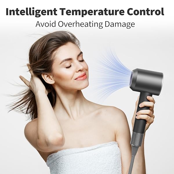 HAIR DRYER – 110,000 RPM PROFESSIONAL HAIR DRYER WITH DIFFUSER, IONIC BLOW DRYER, 8 WIND MODES, MAGNETIC NOZZLES, FAST DRYING FOR ALL HAIR TYPES – MOTHERS DAY GIFTS FOR MOM HER WOMEN SELF CARE GIFTS