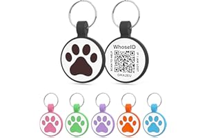 WhoseID Personalized Dog Tag, Laser Engraving QR Code, Silicone Dog ID Tag, Pet Online Profile, Scan QR Code Send Location, Collar Harness Accessories (Medium to Large Breeds - 1.25", Black)