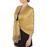 Sakkas Large Soft Silky Pashmina Shawl Wrap Scarf in Solid Colors
