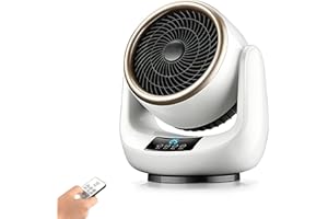 2 in 1 Heater and Fan Combo for Desk, Household Small Heating and Cooling Fan, Oscillating Heater, with Remote, Portable, 3 S