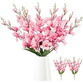 ICBOX 2 Bundles Gladiolus Artificial Flowers 10 Heads 26.38" Fake Flowers Faux Gladiolus for Wedding Centerpieces, Home Table Party Decor(Pink)
