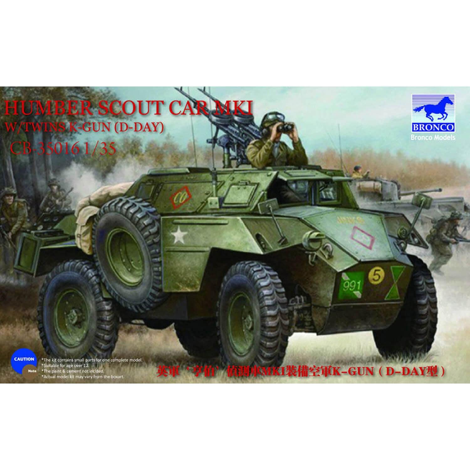 Unbekannt Bronco Models CB35016 Model Kit Humber Scout Car Mk.I twin k-gun, D-day version