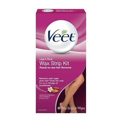 Veet Ready-To-Use Wax Strip Kit, 40 Count