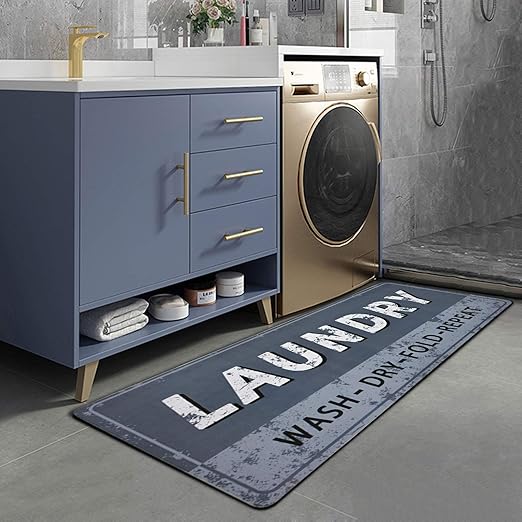 Abreeze Vintage Laundry Room Rug, Laundry Room Floor Rug for Wash Room Non Skid