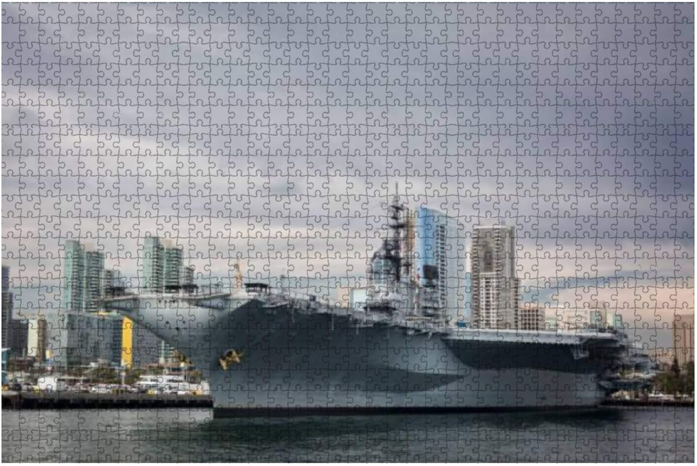 Jigsaw Puzzles USS Midway Aircraft Carrier Cloudy City