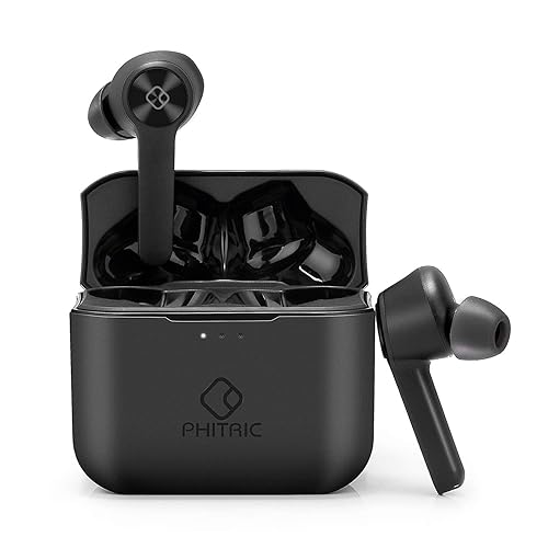 PHITRIC True Wireless Earbuds with Charging Case, Wireless