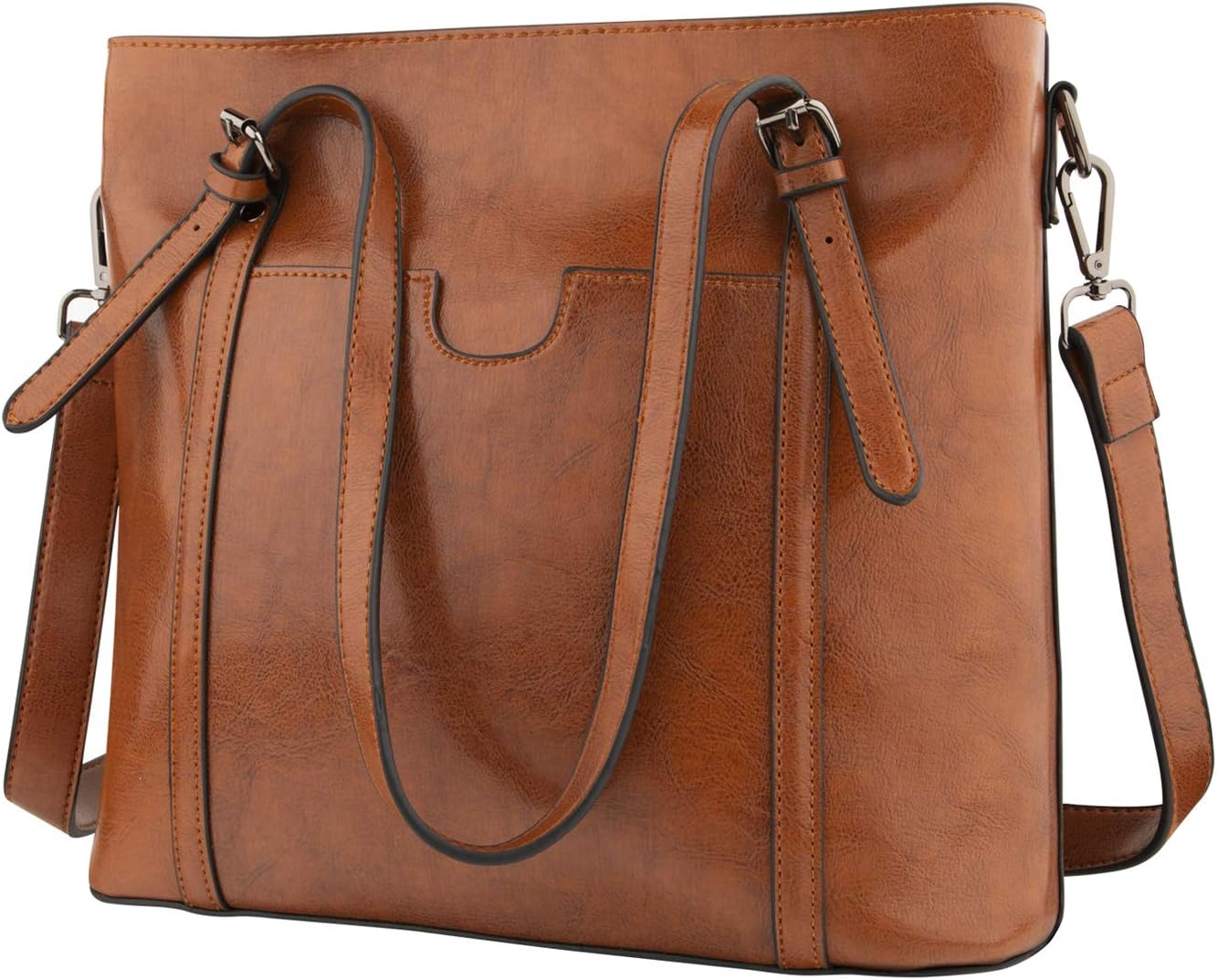 Large Tote Bag for Women, Soft PU Leather Handbag for Ladies with Crossbody Strap, Top Handle Women’s Work Shoulder Satchel Bag