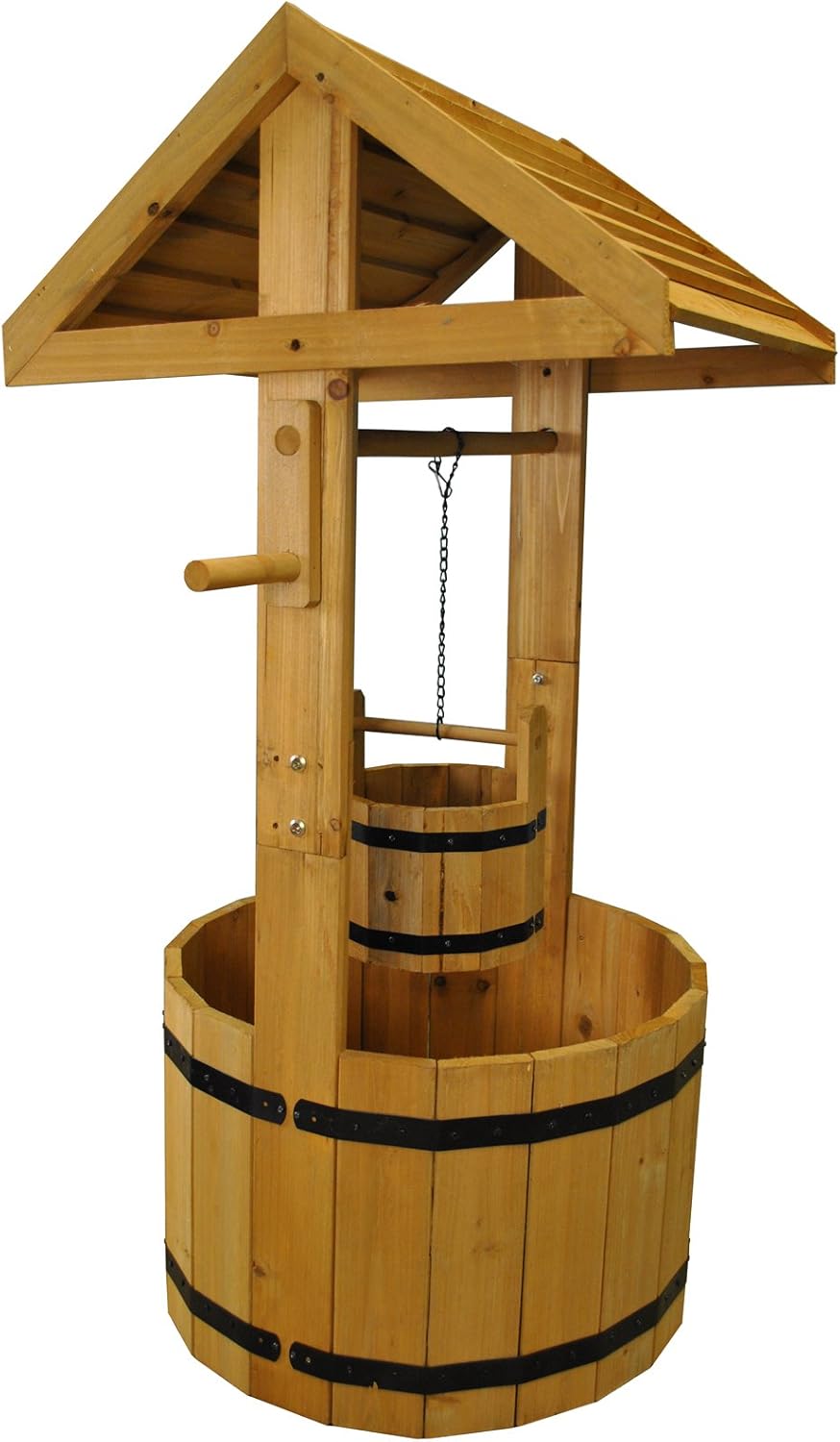 Selections Large Wooden Wishing Well Garden Planter Amazon.co.uk