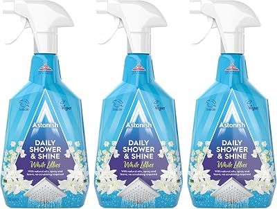 Astonish Daily Shower and Shine Spray 3 x 750ml White Lilies Vegan Cruelty-Free