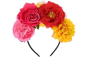 DreamLily Rose Flower Crown Headband HalloweenCinco De Mayo Party Costume Headpiece NC26