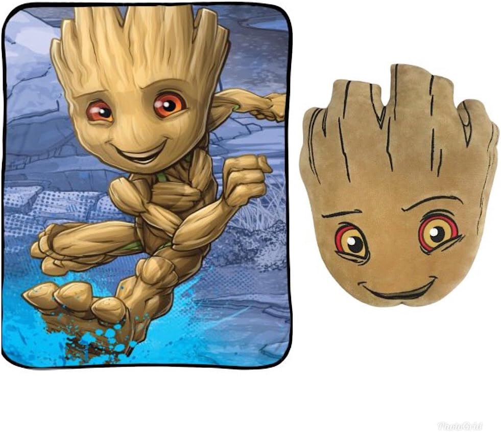 Marvel's Avengers Groot Nogginz Pillow and Blanket Kids Bedding Set