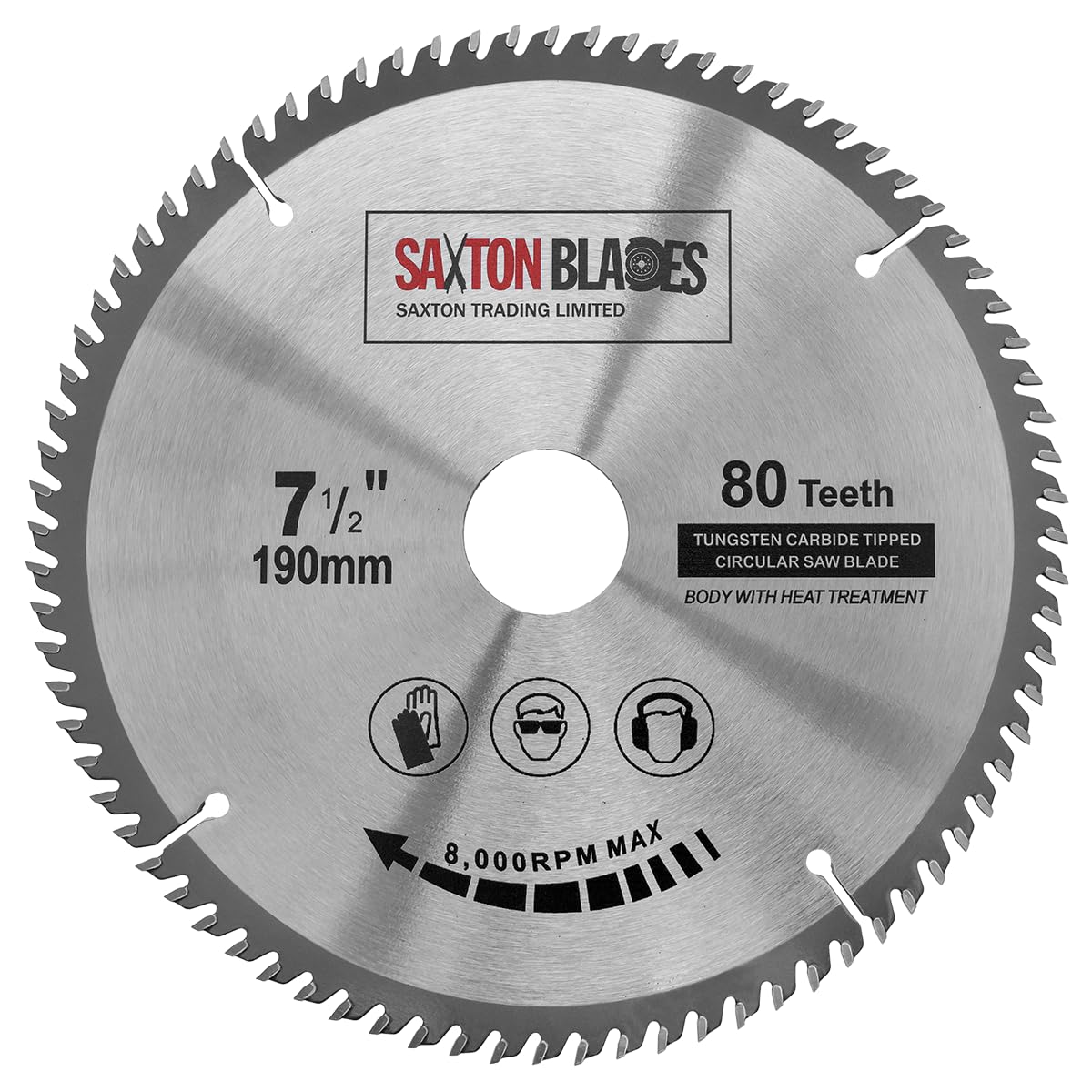 TCT19080T Saxton TCT Circular Wood Saw Blade 190mm x 30mm x bore x 80T for Bosch Makita Dewalt