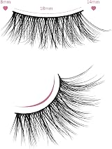 Onlyall Half Eyelashes Thin Black Band 3/4 Natural Look 7 Pairs C19 view 3