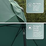 VonHaus Parasol 2M Garden Umbrella with Tilt Hand Crank UV30+ Dark Green view 5