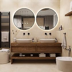Niccy 40" LED Backlit Round Mirror for