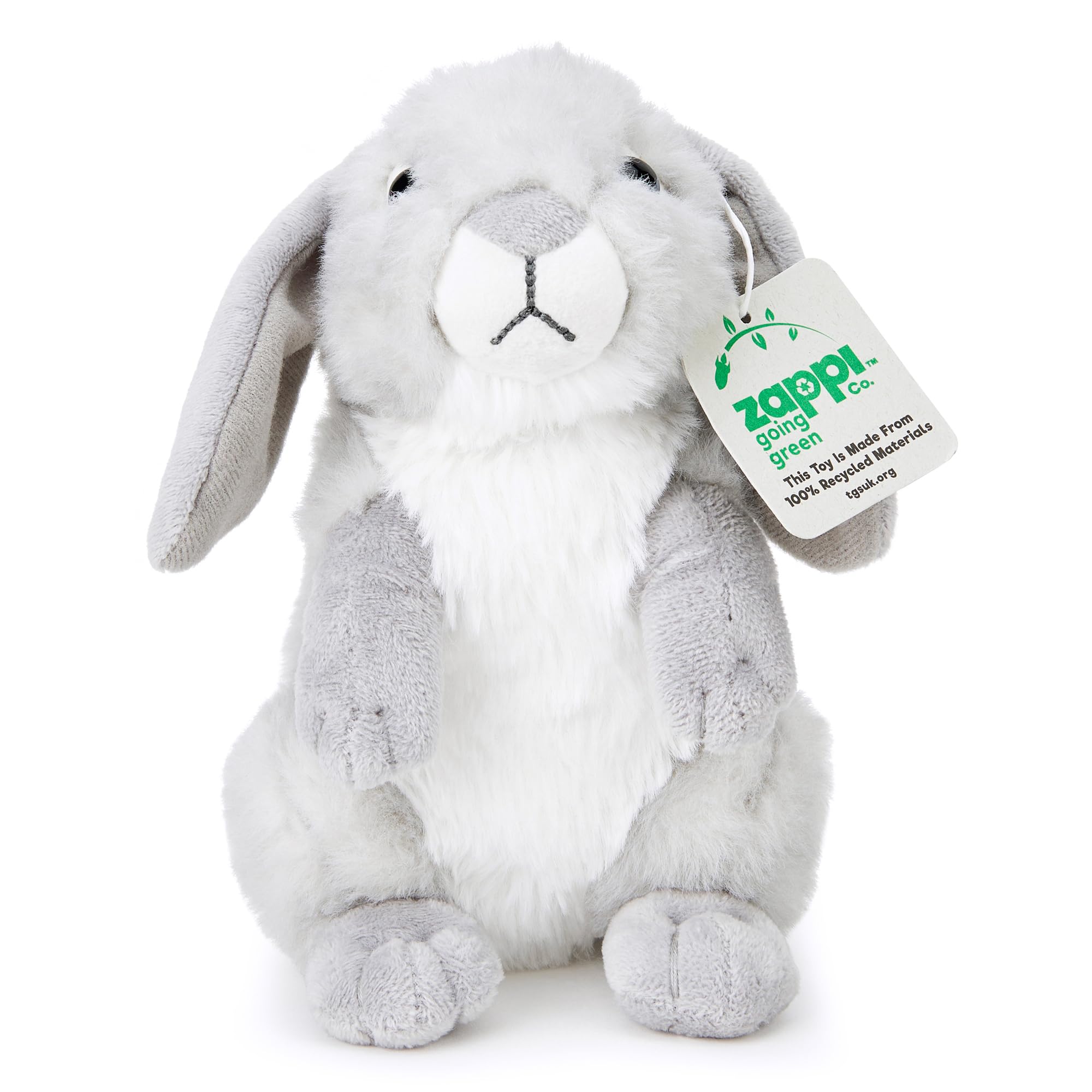 Zappi Co Easter Bunny Plush Toy: Eco-Friendly Grey Rabbit with Floppy Ears, 20cm, Soft & Snuggly, Made from 100% Recycled Materials - Perfect for Easter — image 1