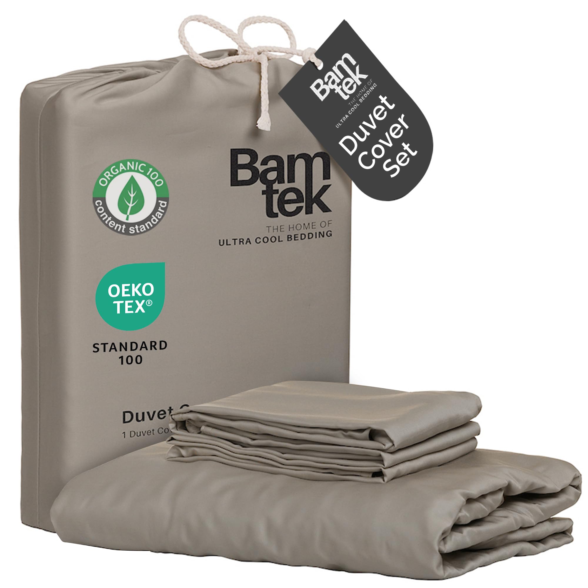 Photo 1 of Bamtek - Duvet Cover Set - 100% Viscose Derived from Bamboo Duvet Cover King Size, 3 PC Luxury Cooling Duvet Cover for Hot Sleepers, Silky Buttery Soft Comforter Cover & 2 PC King Pillowcases, Sand