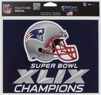 Amazon Com Wincraft New England Patriots Official Nfl 4 Inch X 6 Inch Super Bowl 49 Champions Multiuse Car Decal By 004338 Sports Outdoors