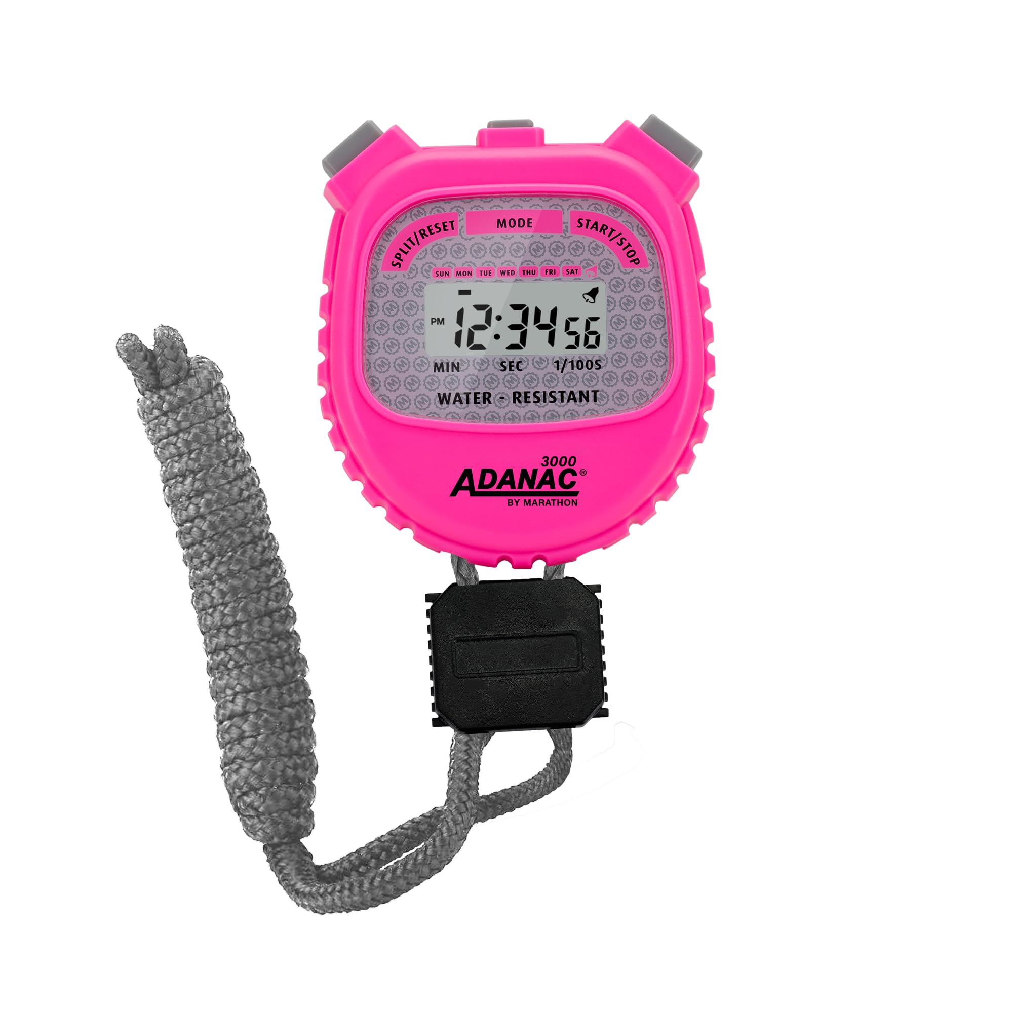 Marathon Adanac 3000 Sports Digital Stopwatch Timer | Large Display | Time & Calendar | Split Mode | Water Resistant | Ideal Stopwatch for Coaches