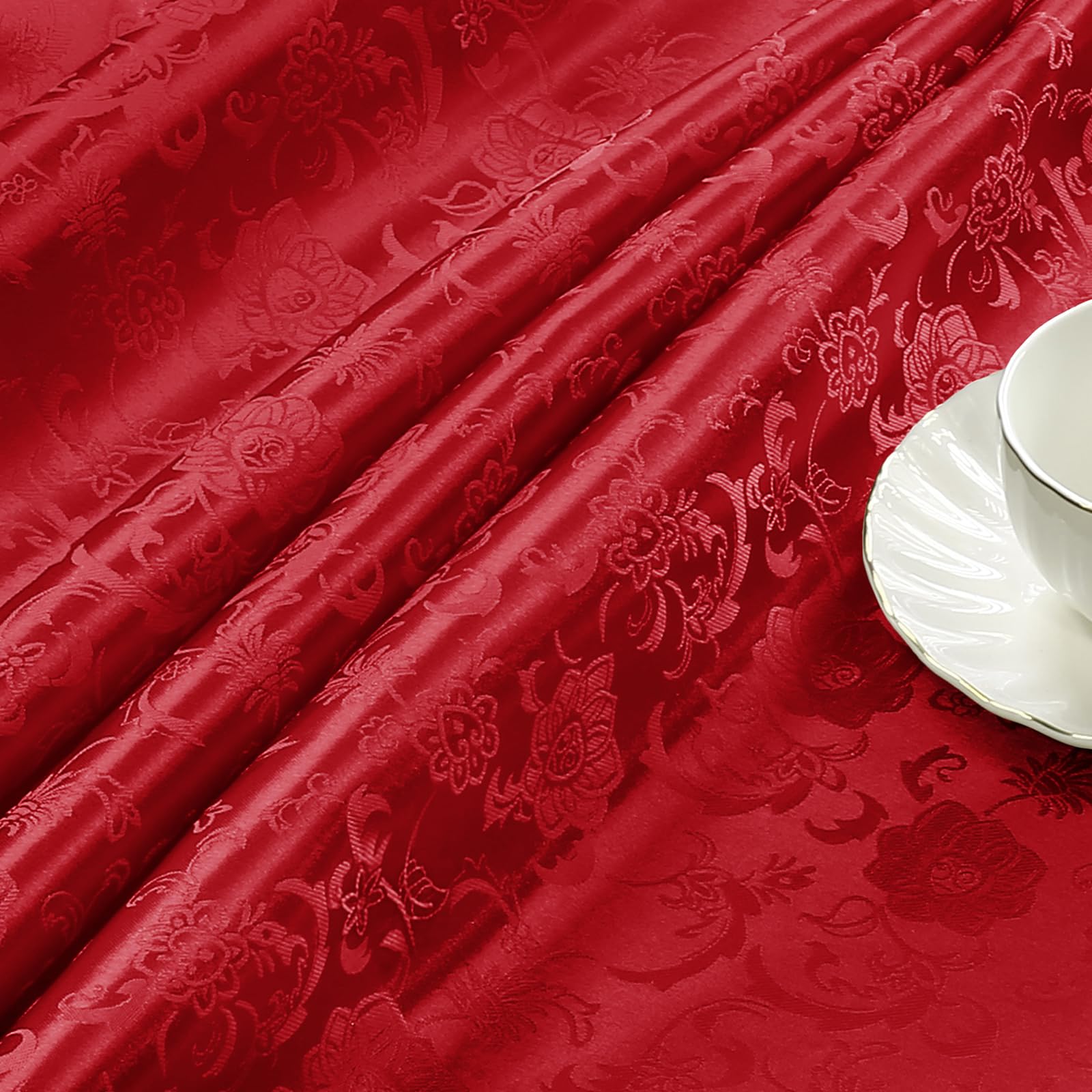 Cobedzy Red Satin Fabric by The Yard - 1 Yard 60