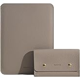 Yesmornsis PU Leather Padded Laptop Sleeve 16Inch Compatible with MacBook Pro 16, 15Inch Laptop Bag Compatible with MacBook Pro 15 with Charger Pouch Color Camel