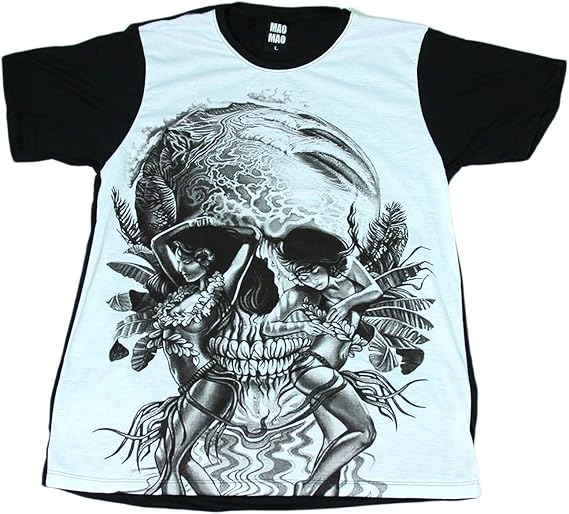 Amazon スカルセクシーガール 南国 ドクロ ガイコツ 海 ハワイ ストリート系 デザインtシャツ おもしろtシャツ メンズtシャツ 半袖 並行輸入品 オリジナルプリント 通販