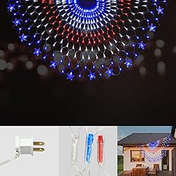 Qulist July 4th American Flag Lights, 250 LED