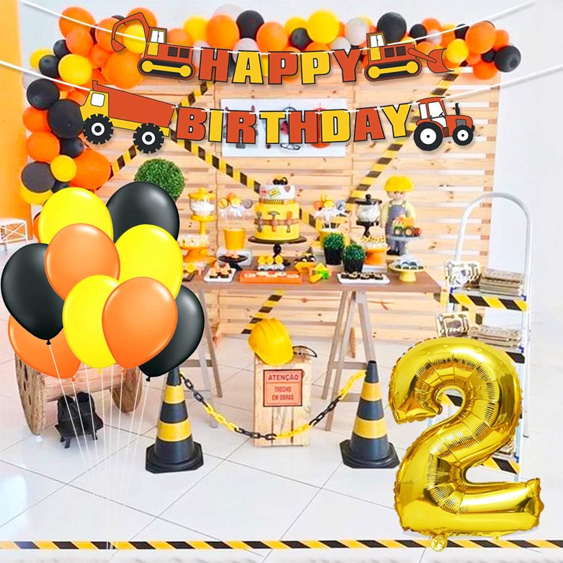 Amazon Co Jp ２歳誕生日飾り付け 車 建設車 風船 Happy Birthdayバナー 道路標識ケーキトッパー ステッカー 男の子 子供 100日 出産祝い 半歳 1歳誕生日パーティー用品 幼稚園 部屋装飾 おもちゃ