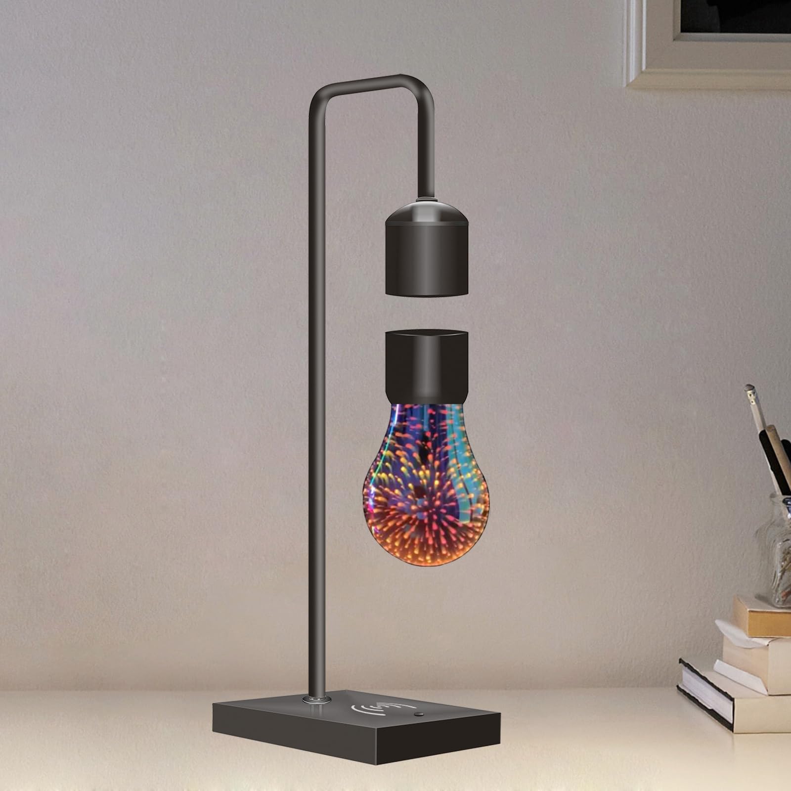 Photo 1 of Floatidea Floating Lamp Levitating Bulb with Wireless Phone Charger Magnetic Floating Bulb 3D Night Light Levitation Table Lamps for Bedroom Decoration Desk Toys Christmas Gifts Decor