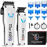 SUPRENT Hair Clippers for Men Professional – 7500 RPM Cordless Hair Cutting Kit, Electric Clippers and Trimmer Combo Set, Rechargeable Haircut Kit for Barber & Home Use (White)