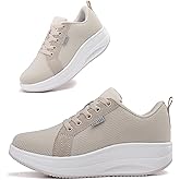 Oude Womens Walking Sneakers Comfy | Platform Shoes for Women Fashion | Stylish Standing All Day Rocker Bottom