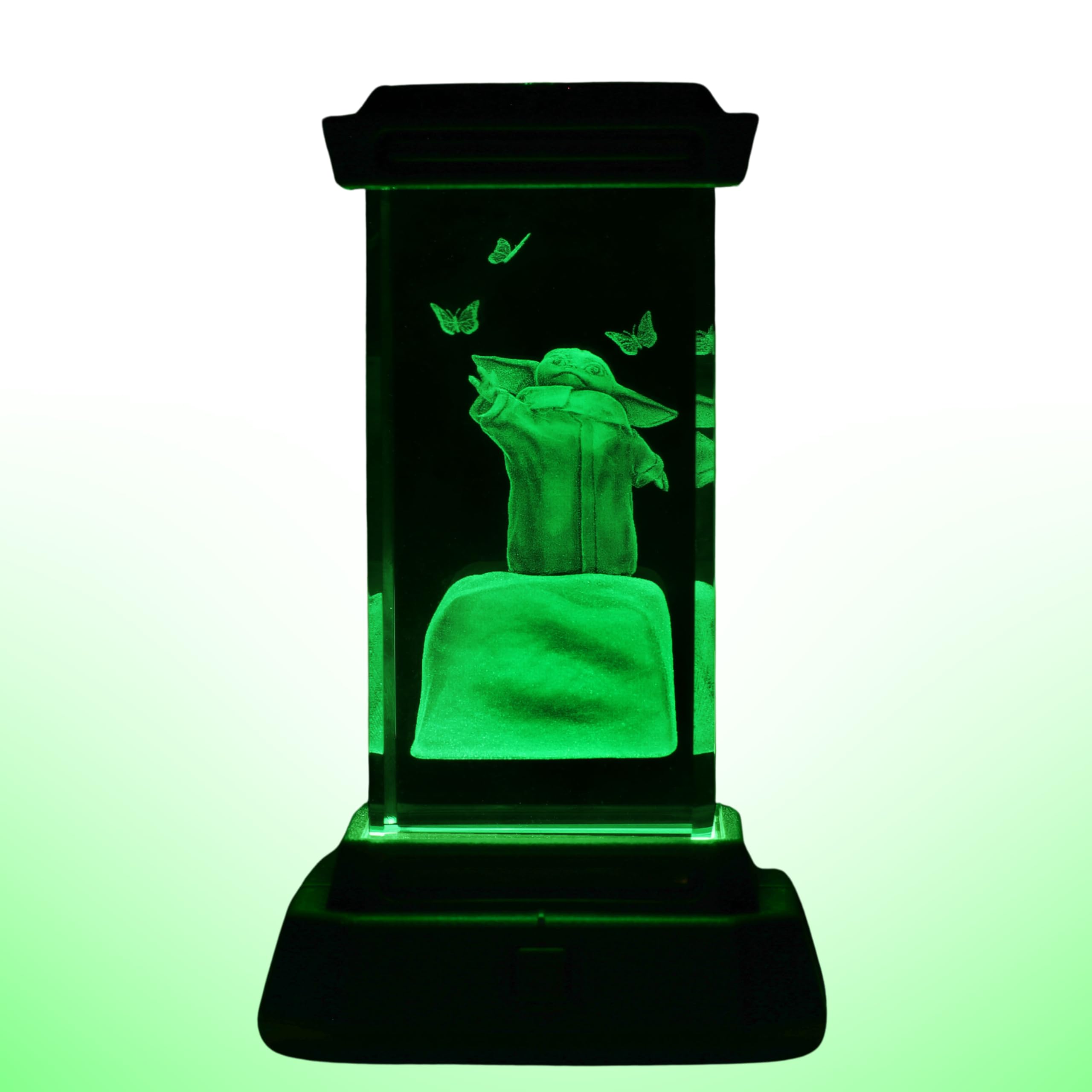 Paladone Grogu Holographic Light, 3D Laser-Etched Crystal Model of Grogu from The Mandalorian, 12cm (4.7") Tall Lighting and Star Wars Décor