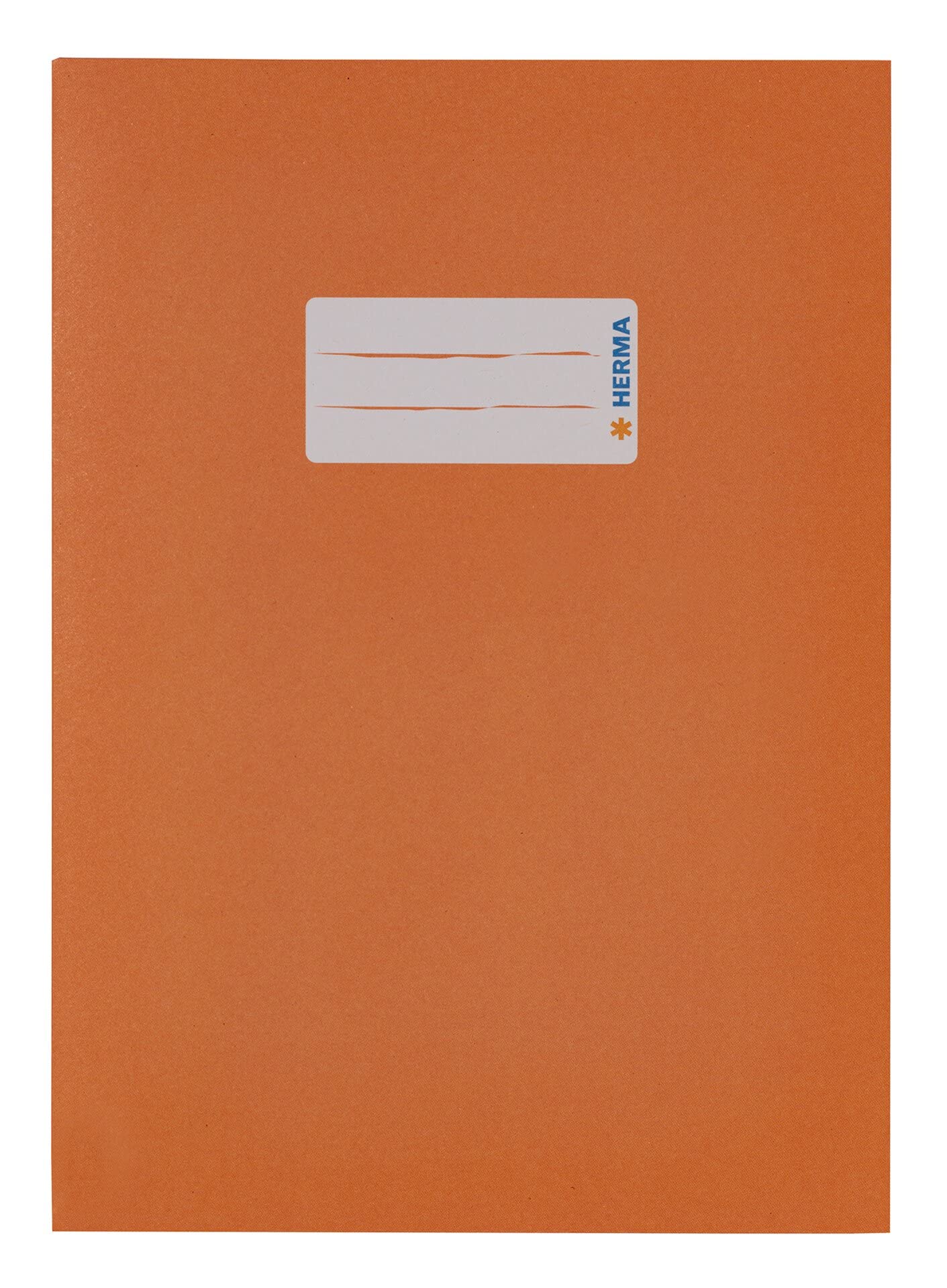 HERMA Paper Exercise Book Cover A5, with Inscription Field, Made of 100% Recycled Paper, Slip on Cover Jackets for School, Orange