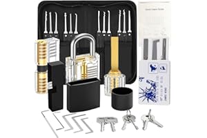 GENERIC 19 Acres New Version Picking for Storage Unit School Gym Solid Brass Padlock with Wide Lock Body Stainless Kit Keyed Padlock Set for Sheds Anti Rust Pick Keys
