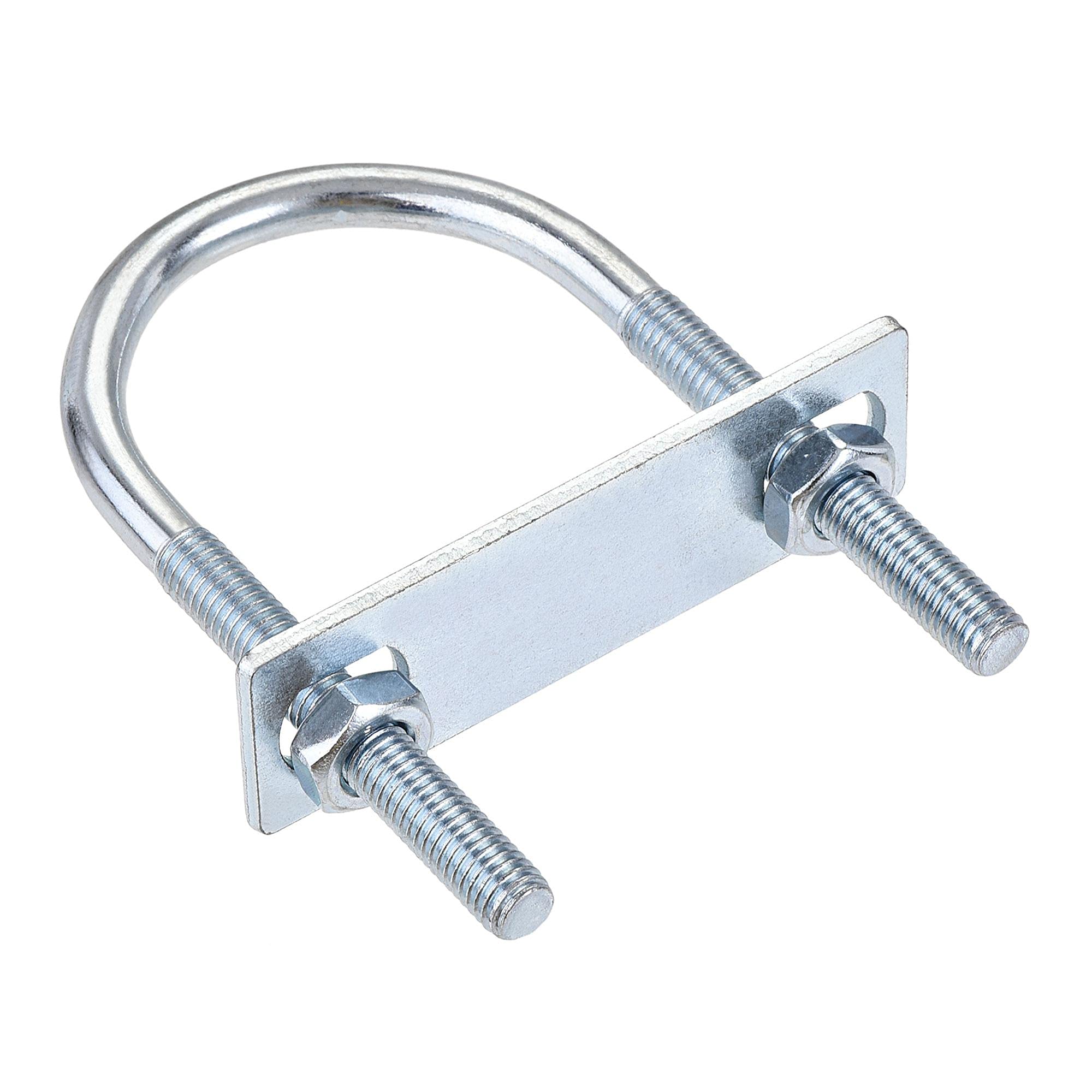 sourcing map Round U-Bolt 1 Set 1.97"(50mm) Inner Width 100mm Length Steel M8 with Nut, Plate