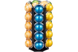 ZCDCP Coffee Pod Holder for Nespresso Vertuoline - Ultra-Quiet 360°Rotation, Space-Saving Sleek Wire Metal Carousel, Sturdy D