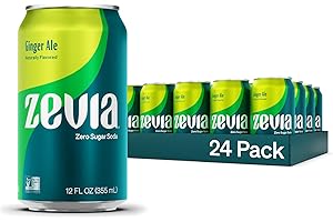 Zevia Zero Sugar, Ginger Ale Soda, 355 mL Cans (Pack of 24)