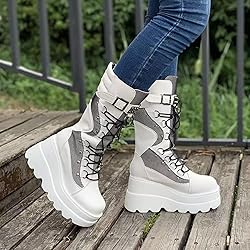 ZKXYFFS Platform Ankle Boots for Women Chunky High