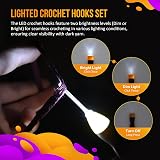 Easy Crochet Light Up Crochet Hook Set 11 Sizes Ergonomic USB Rechargeable view 3